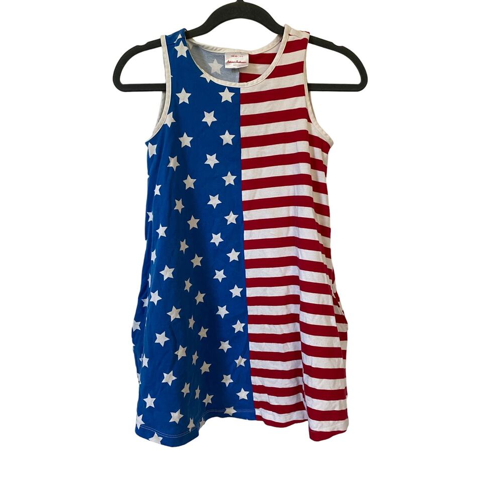 Hanna Andersson Girls Stars and Stripes Swing Dress Size 8